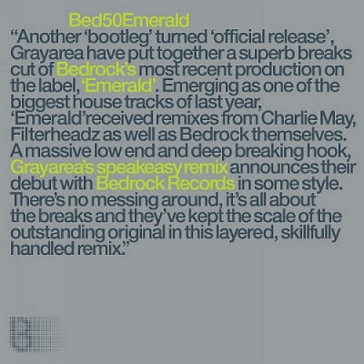 BEDROCK - Emerald (Grayarea's Speakeasy Mix)