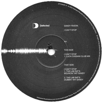 SANDY RIVERA - I Can't Stop