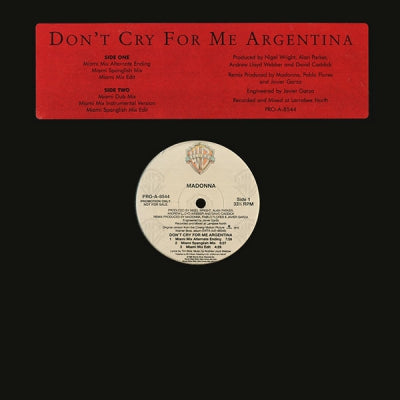 MADONNA - Don't Cry For Me Argentina