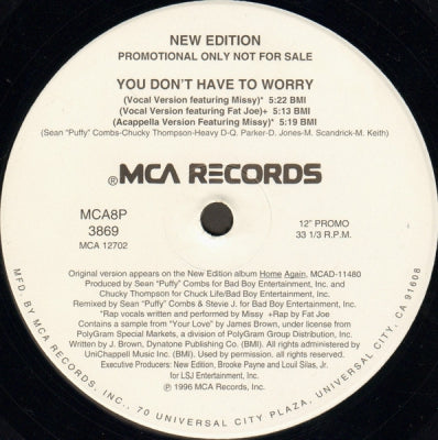 NEW EDITION - You Don't Have To Worry