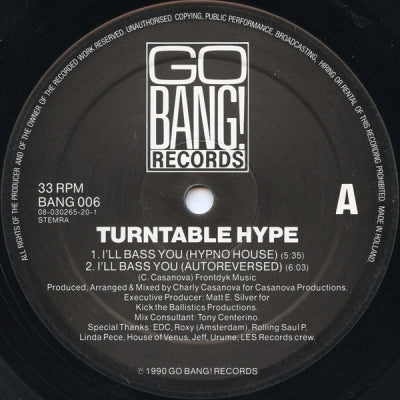 TURNTABLE HYPE - I'll Bass You / Turntable Hype