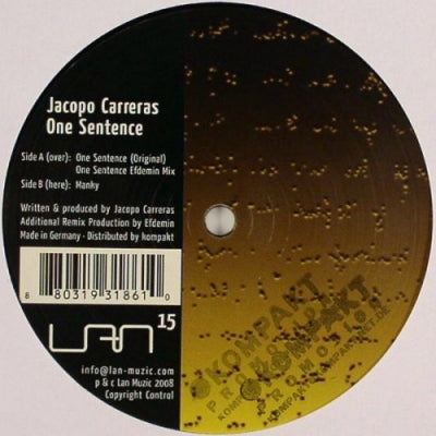 JACOPO CARRERAS - One Sentence / Manky