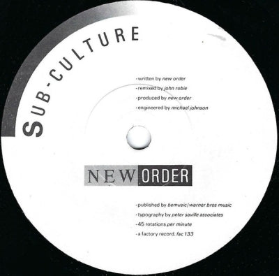 NEW ORDER - Sub-Culture