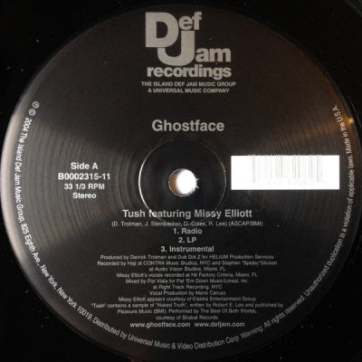 GHOSTFACE KILLAH - Tush Featuring Missy Elliott / Holla.