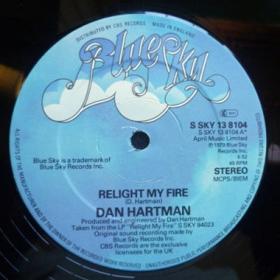 DAN HARTMAN - Vertigo/Relight My Fire