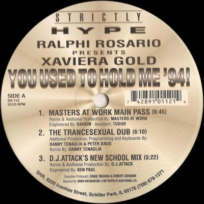 RALPHI ROSARIO PRESENTS XAVIERA GOLD - You Used To Hold Me '94!