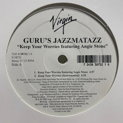 GURU'S JAZZMATAZZ   - Keep Your Worries / Lift Your Fist