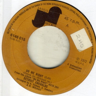 THE DETROIT EMERALDS - Do Me Right / Baby Let Me Take You (In My Arms)