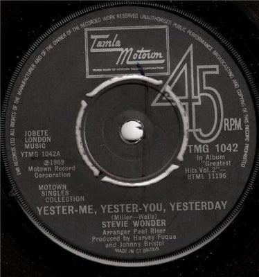STEVIE WONDER - Yester-Me, Yester-You, Yesterday / Uptight (Everything's Alright)