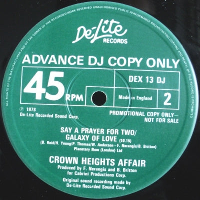 CROWN HEIGHTS AFFAIR - Rock The World / Heavy Lovin' / Say A Prayer For Two / Galaxy Of Love