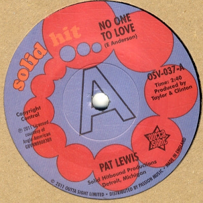 PAT LEWIS - No One To Love / Look What I Almost Missed