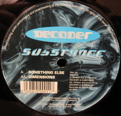 DECODER & SUBSTANCE - Something Else / Dimensions