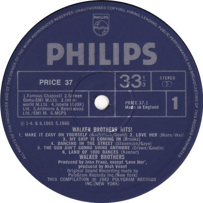 THE WALKER BROTHERS - Hits