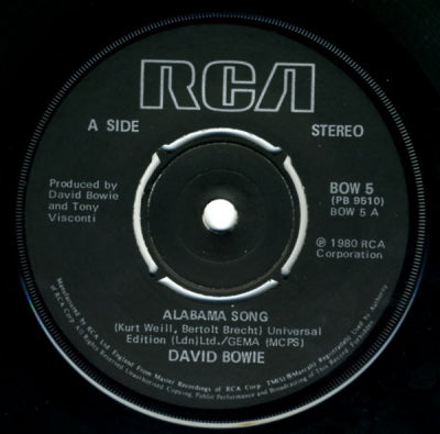 DAVID BOWIE - Alabama Song / Space Oddity