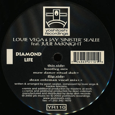 LOUIE VEGA & JAY 'SINISTER' SEALéE FEAT. JULIE MCKNIGHT - Diamond Life