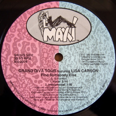 GRAND DIVA TOUR FEATURING LISA CARSON - Find Somebody Else