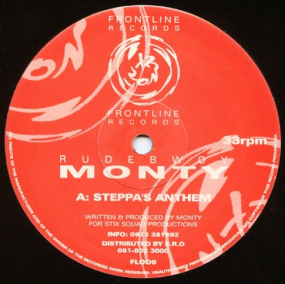 RUDE BWOY MONTY - Steppa's Anthem / Rukas