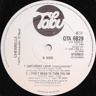 CHERRELLE WITH ALEXANDER O'NEAL - Saturday Love / I Didn't Mean To Turn You On