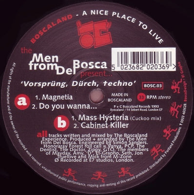 THE MEN FROM DEL BOSCA - 'Vorsprüng, Dürch, Techno'