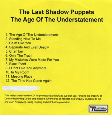 THE LAST SHADOW PUPPETS - The Age Of The Understatement