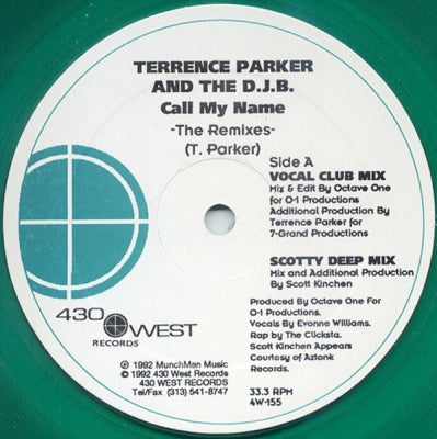 TERRENCE PARKER AND THE D.J.B. - Call My Name (The Remixes)