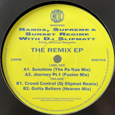 RAMOS, SUPREME & SUNSET REGIME WITH DJ SLIPMATT FEAT. DONNA GRASSIE - The Remix EP