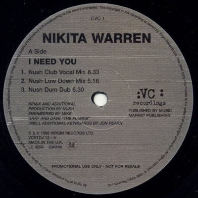 NIKITA WARREN - I Need You