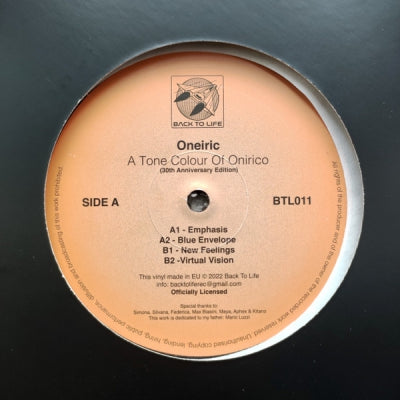 ONEIRIC - A Tone Colour Of Onirico (30th Anniversary Edition)