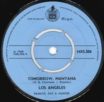 LOS ANGELES - Tomorrow, Manyana / Please Believe Me