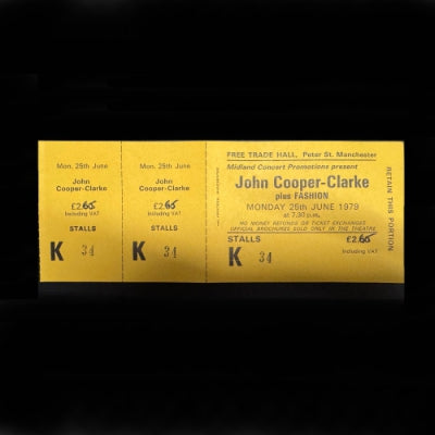 JOY DIVISION / JOHN COOPER-CLARKE - Ticket - Free Trade Hall, Manchester 25th June 1979