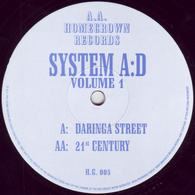 SYSTEM A:D - Volume 1 (Daringa Street / 21st Century)