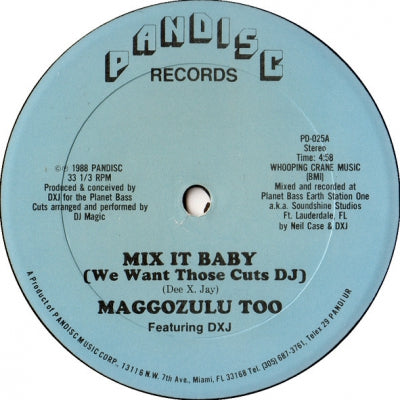 MAGGOZULU TOO FEATURING DXJ - Mix It Baby