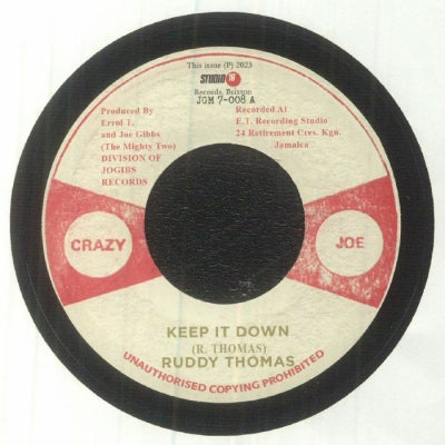 RUDDY THOMAS / MIGHTY TWO - Keep It Down / Down With It Version