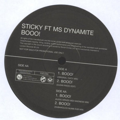STICKY FEAT. MS DYNAMITE - Booo