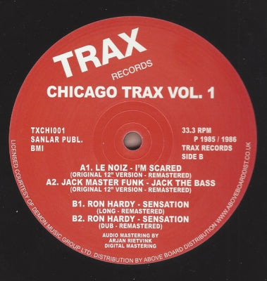 VARIOUS (RON HARDY / JESSE SAUNDERS) - Chicago Trax Vol. 1:- Le Noiz / Sensation