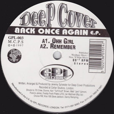 DEEP COVER - Back Once Again