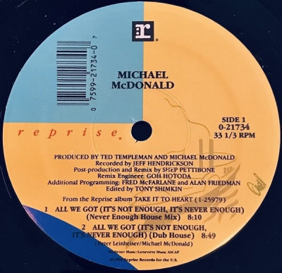 MICHAEL McDONALD - All We Got (It's Not Enough, It's Never Enough)