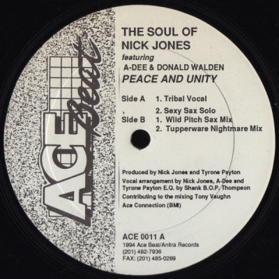 THE SOUL OF NICK JONES FEATURING A-DEE & DONALD WALDEN - Peace And Unity