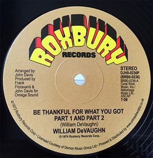 WILLIAM DEVAUGHN  - Be Thankful For What You Got