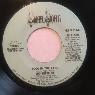 LED ZEPPELIN - Fool In The Rain (Long Version) / Fool In The Rain (Short Version)