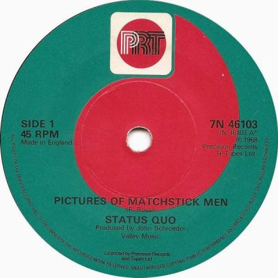 STATUS QUO - Pictures Of Matchstick Men / Ice In The Sun