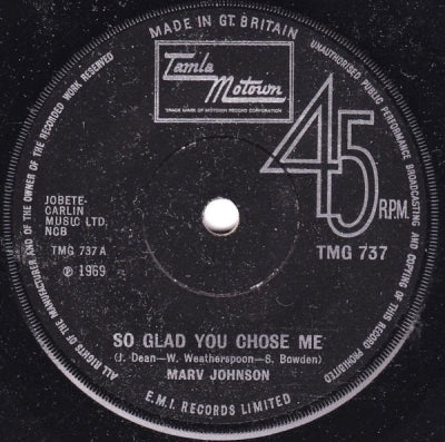 MARV JOHNSON - So Glad You Chose Me / I'm Not A Plaything