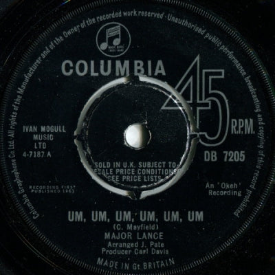 MAJOR LANCE - Um, Um, Um, Um, Um, Um / Sweet Music
