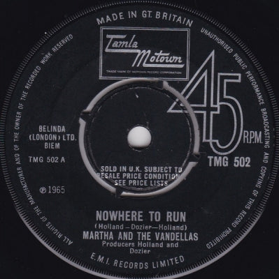 MARTHA AND THE VANDELLAS - Nowhere To Run / Motoring