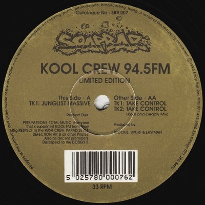 KOOL CREW 94.5FM - Junglist Massive / Take Control