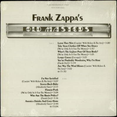 FRANK ZAPPA - The Old Masters, Box One Sampler