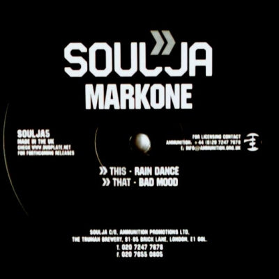 MARKONE - Rain Dance / Bad Mood