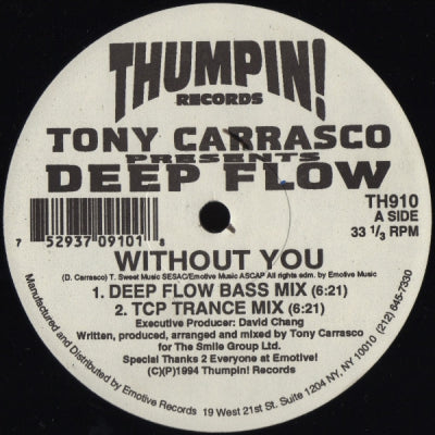 TONY CARRASCO PRESENTS DEEP FLOW - Without You
