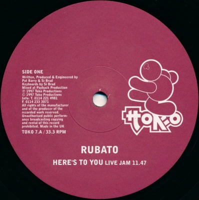 RUBATO - Here's To You / Feels Like