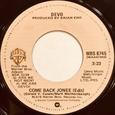 DEVO - Come Back Jonee (Edit) / Praying Hands